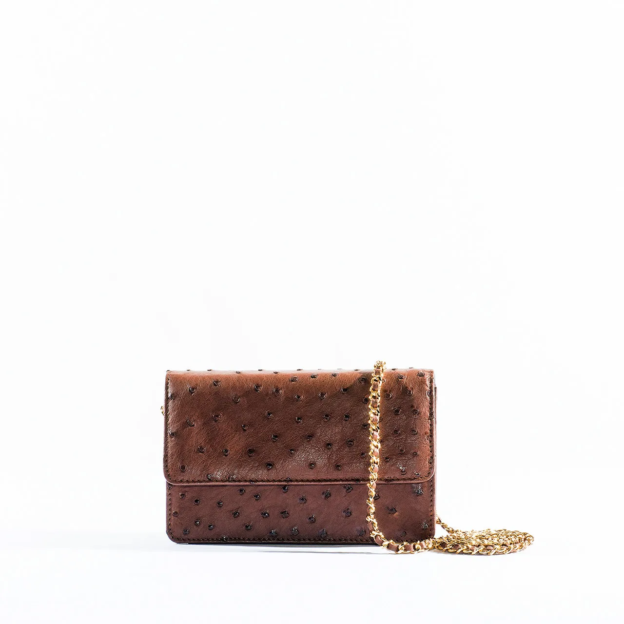 9606S - Ostrich Crossbody Bag