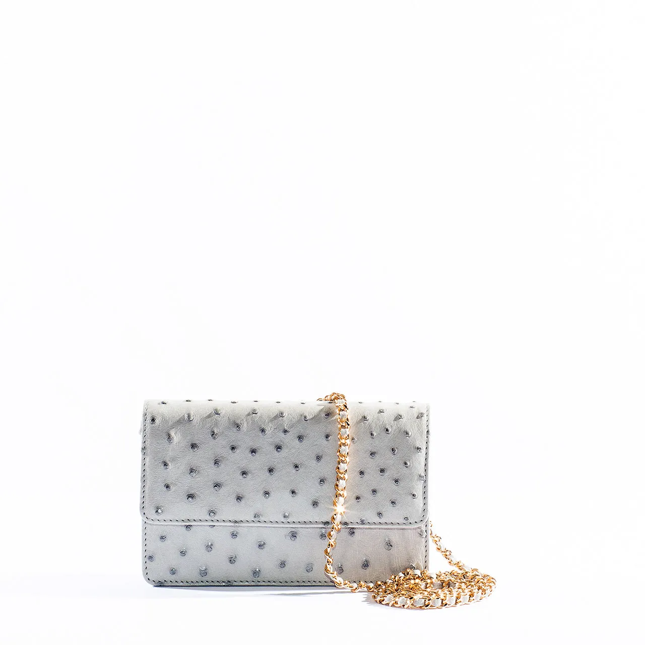 9606S - Ostrich Crossbody Bag