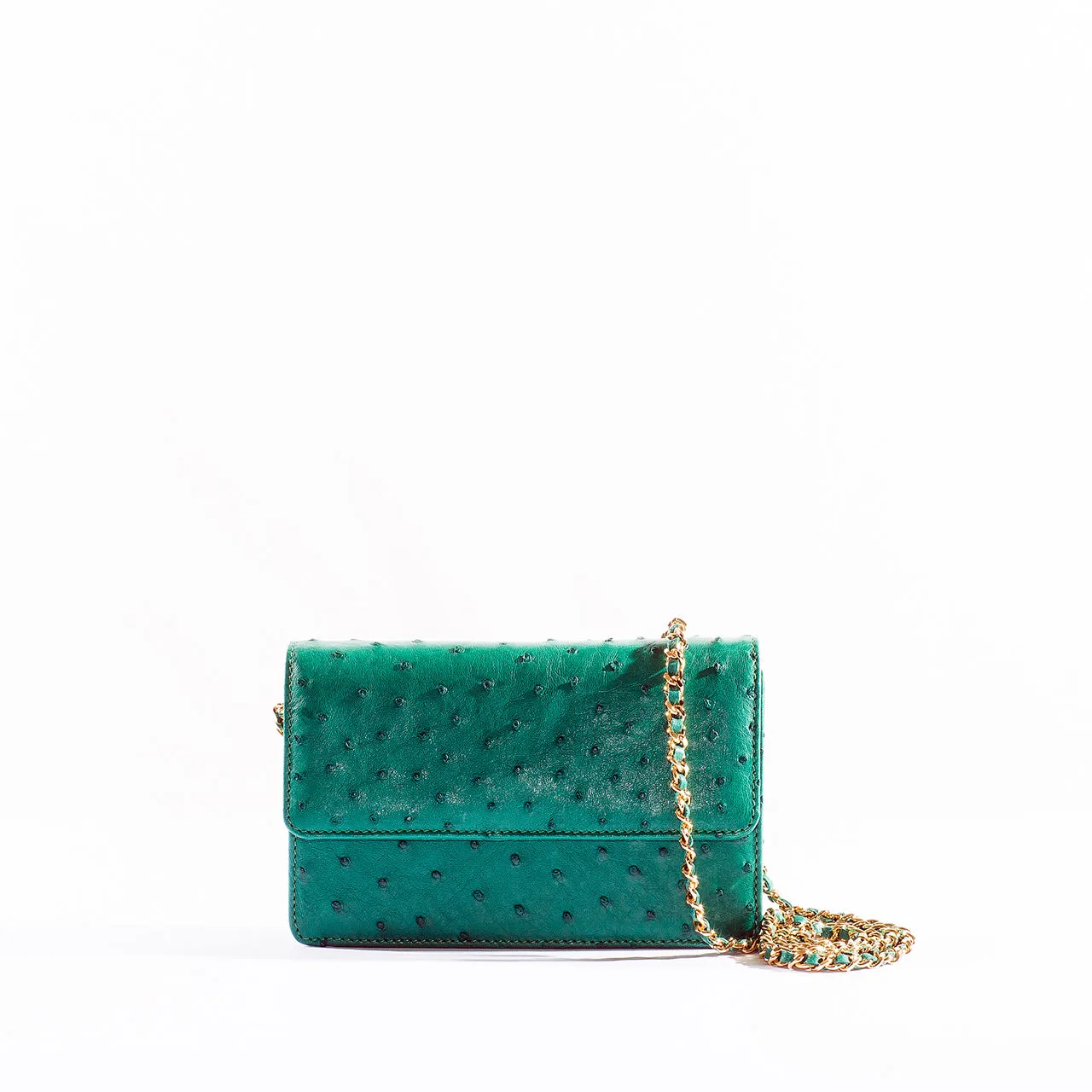 9606S - Ostrich Crossbody Bag