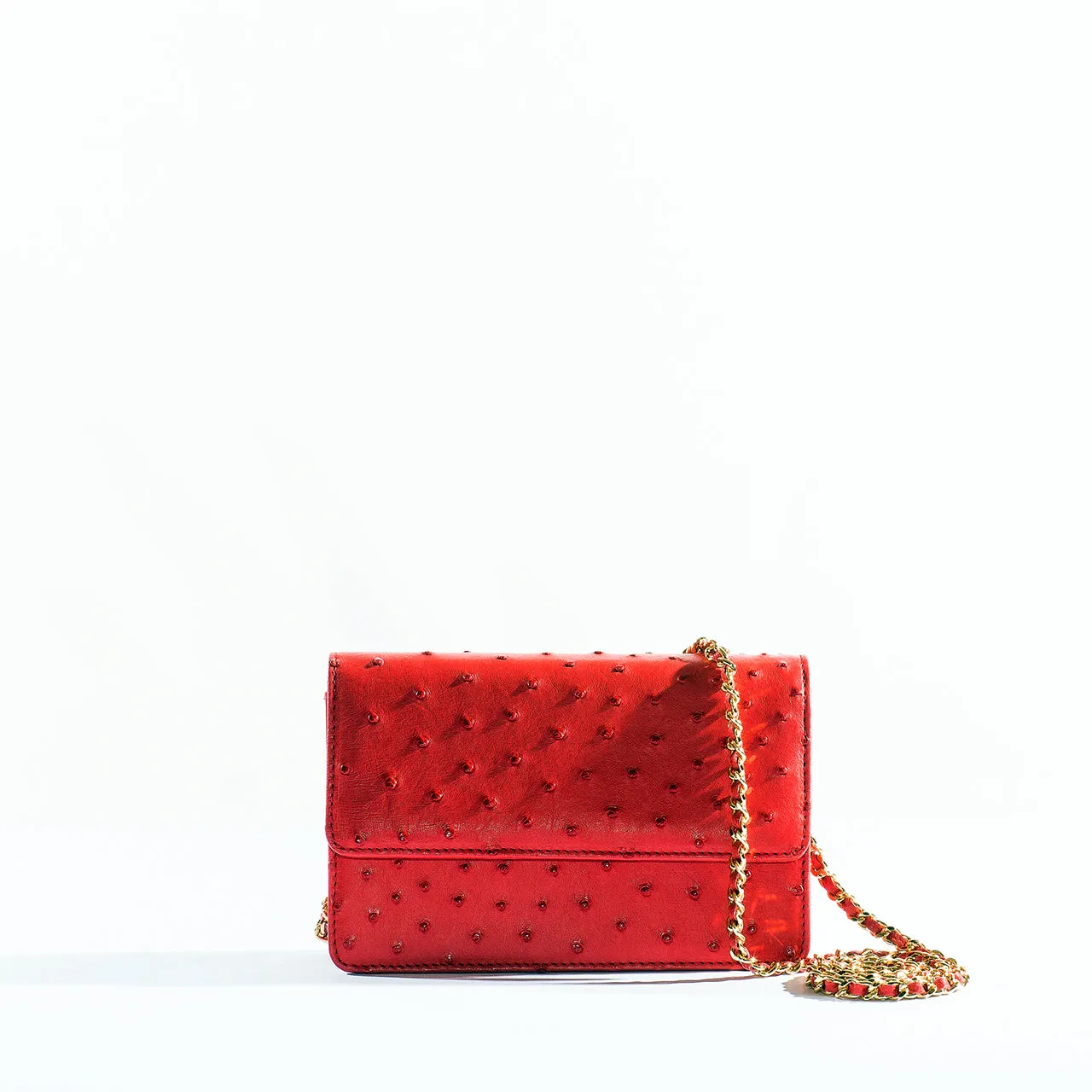 9606S - Ostrich Crossbody Bag