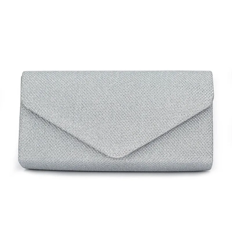 Black Gold Silver Satin Solid Color Square Evening Bags