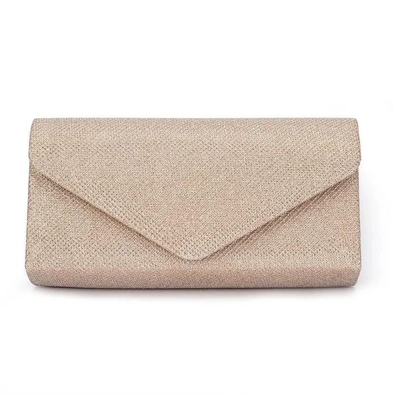 Black Gold Silver Satin Solid Color Square Evening Bags