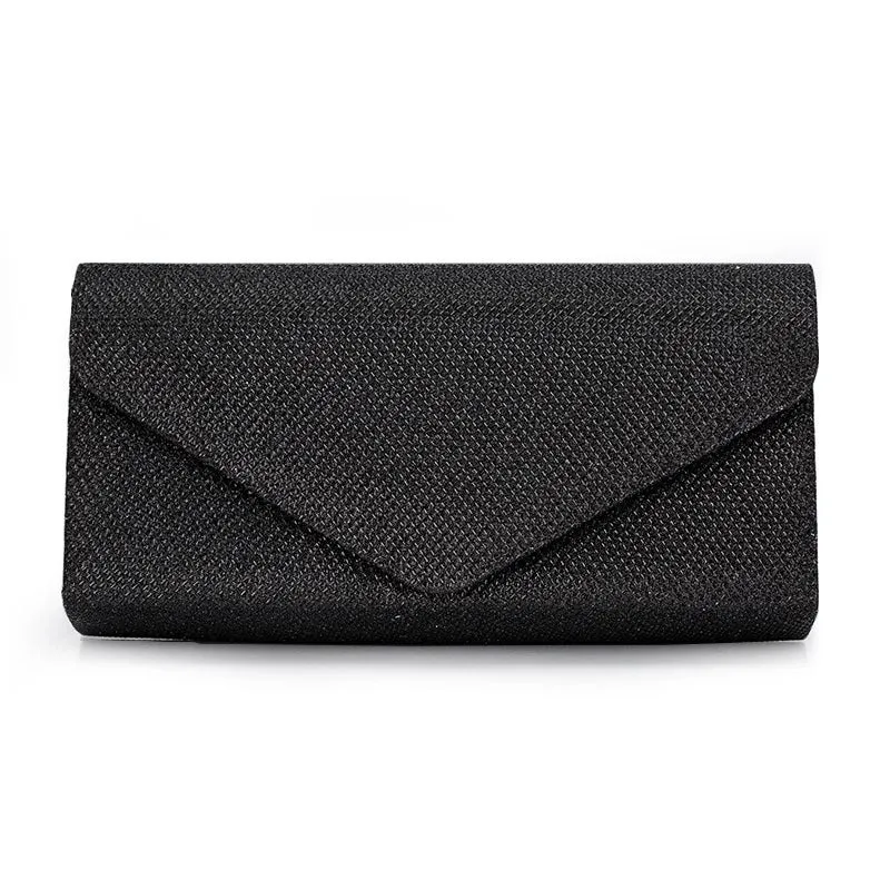 Black Gold Silver Satin Solid Color Square Evening Bags