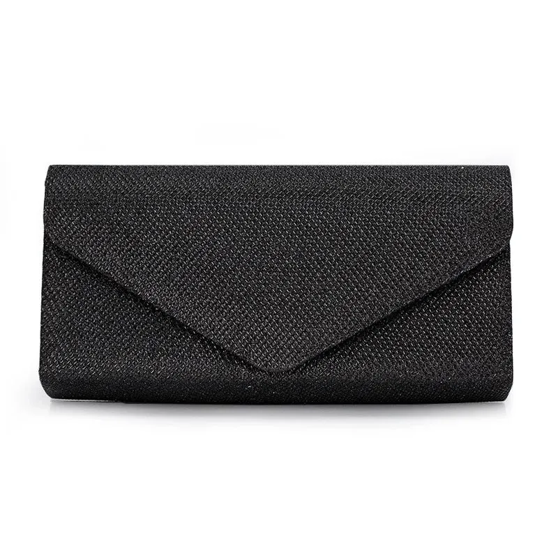Black Gold Silver Satin Solid Color Square Evening Bags