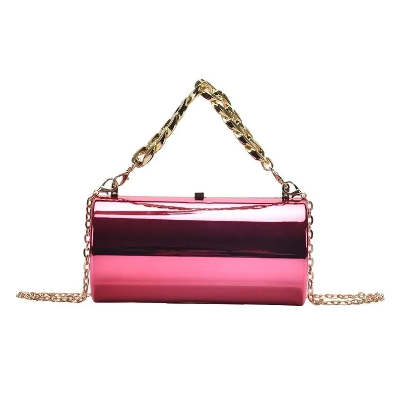 Black Green Rose Red Arylic Solid Color Cylindrical Evening Bags