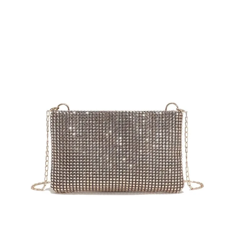 Black Pink Gold Pu Leather Solid Color Square Evening Bags