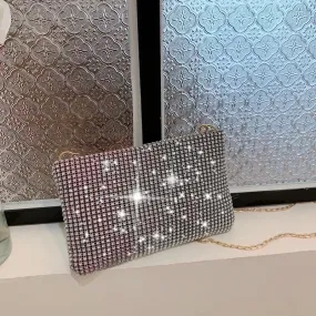 Black Pink Gold Pu Leather Solid Color Square Evening Bags