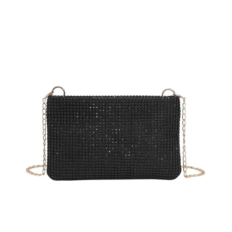 Black Pink Gold Pu Leather Solid Color Square Evening Bags