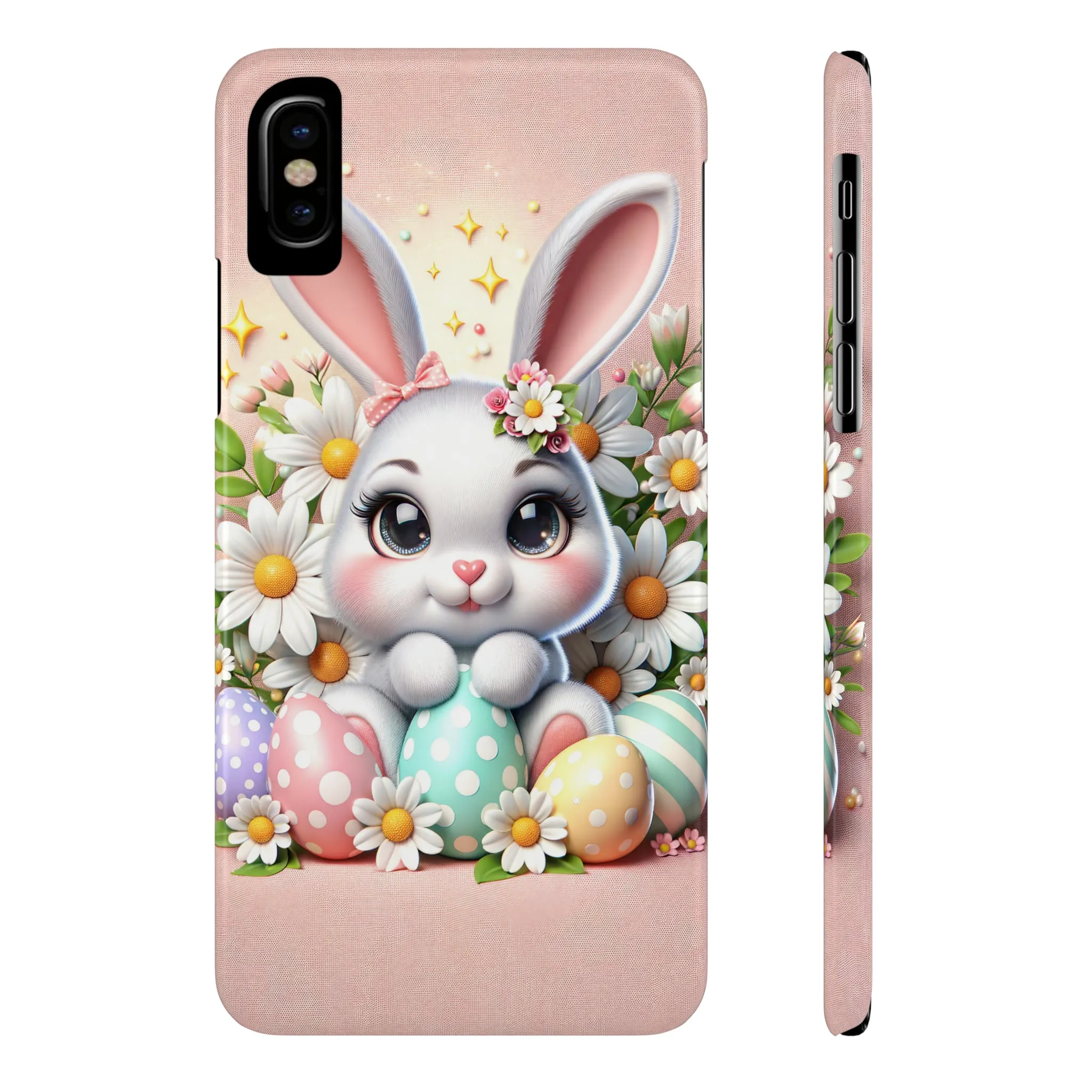Easter Bunny Design Sleek Elegance Wireless-Charging Compatible Phone Case Slim Phone Case compatible with over 20 iphone models