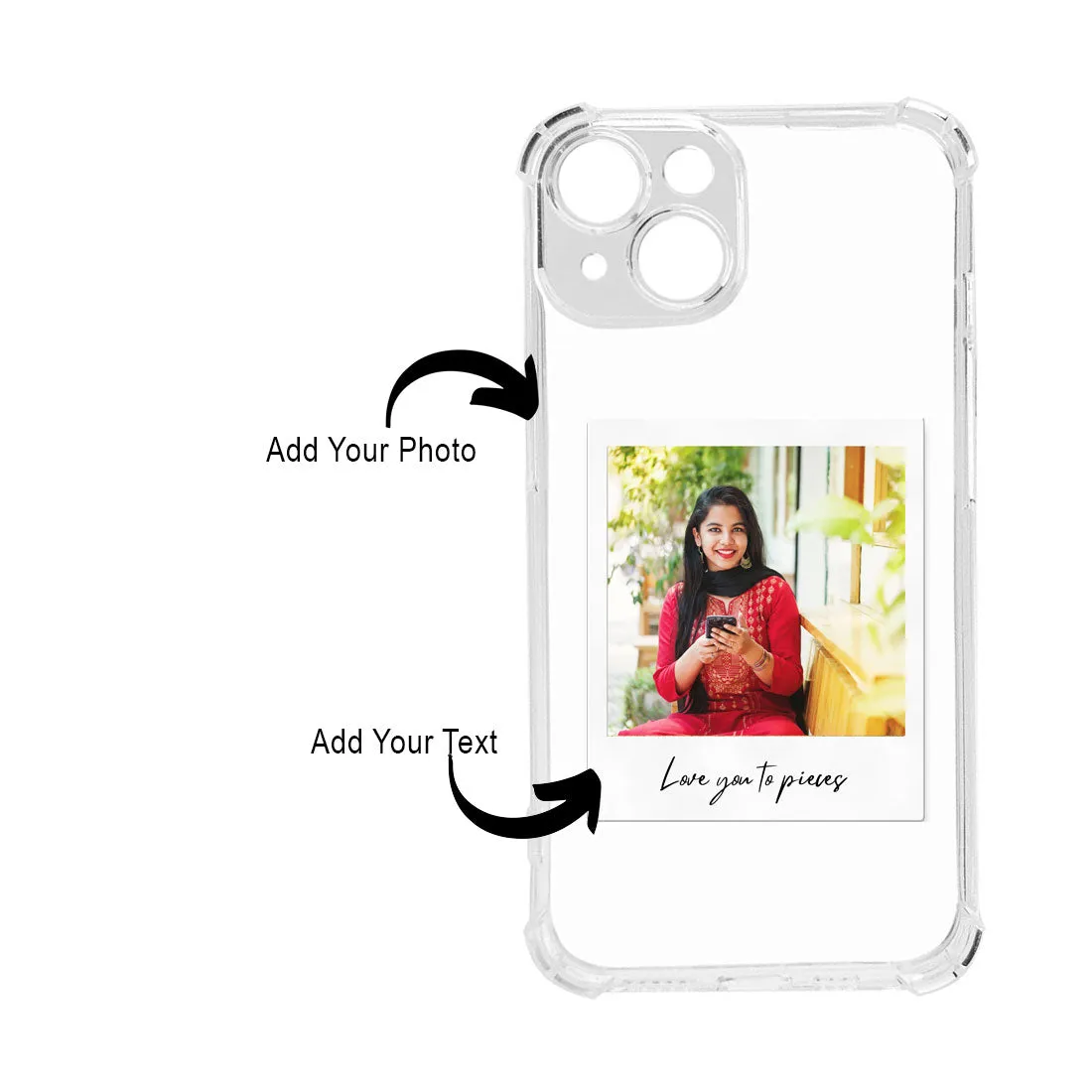 I Phone 13 Clear Cases Customized with Photo Transparent TPU Flexible Cover