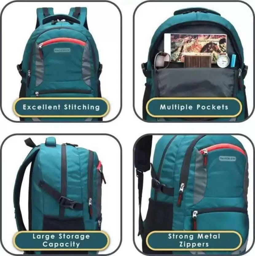 Laptop Backpack Spacy unisex backpack with rain cover and reflective strip (Blue) (35 L)