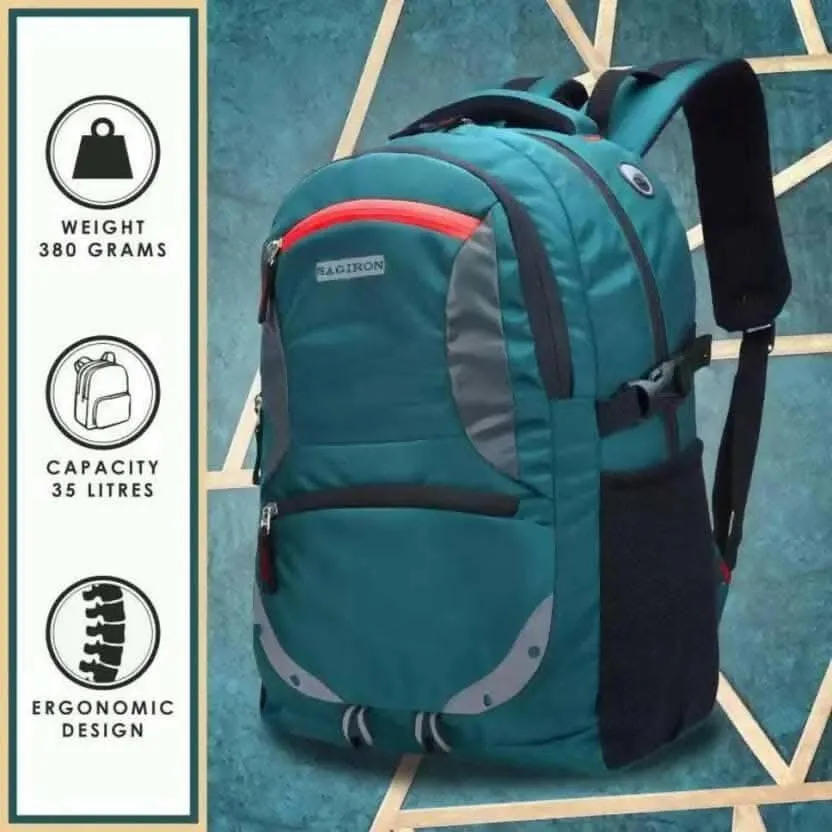 Laptop Backpack Spacy unisex backpack with rain cover and reflective strip (Blue) (35 L)