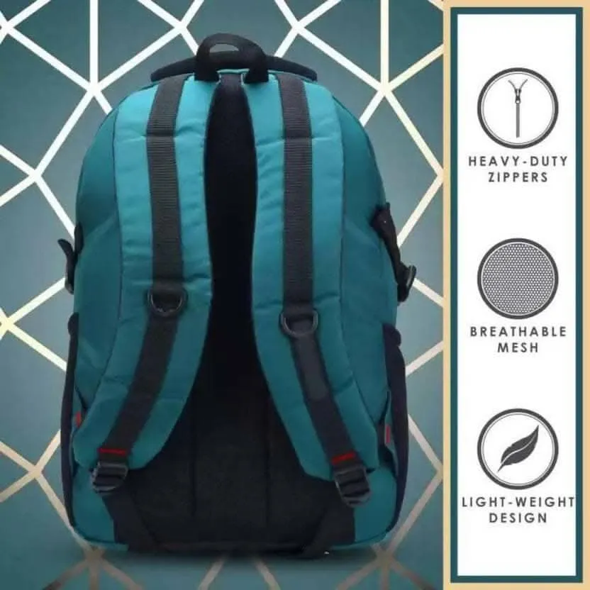 Laptop Backpack Spacy unisex backpack with rain cover and reflective strip (Blue) (35 L)