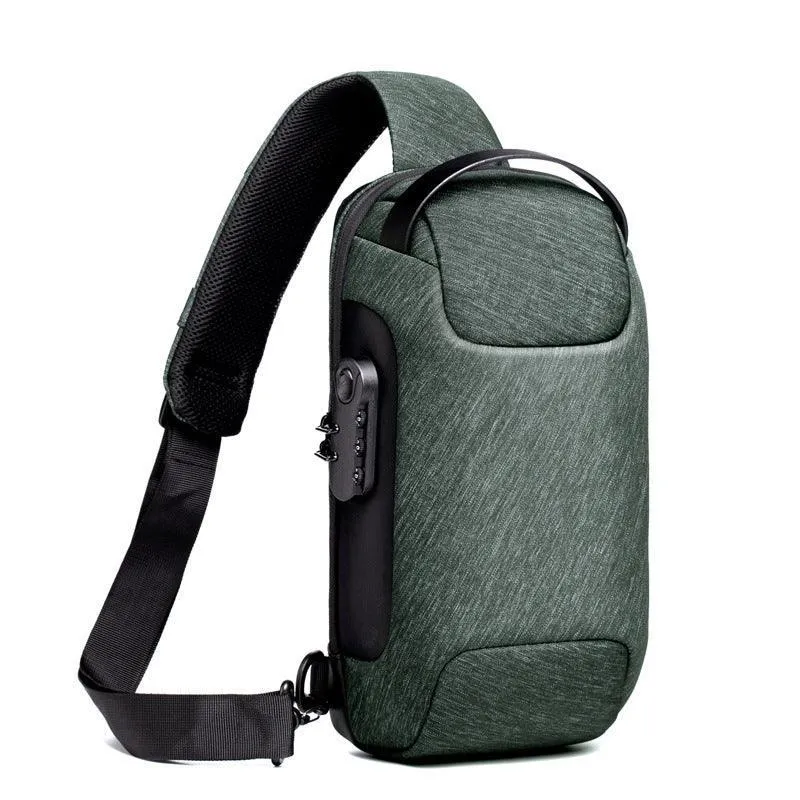 Men Travel Messenger Waterproof USB Anti-theft Multifunction Crossbody Bag