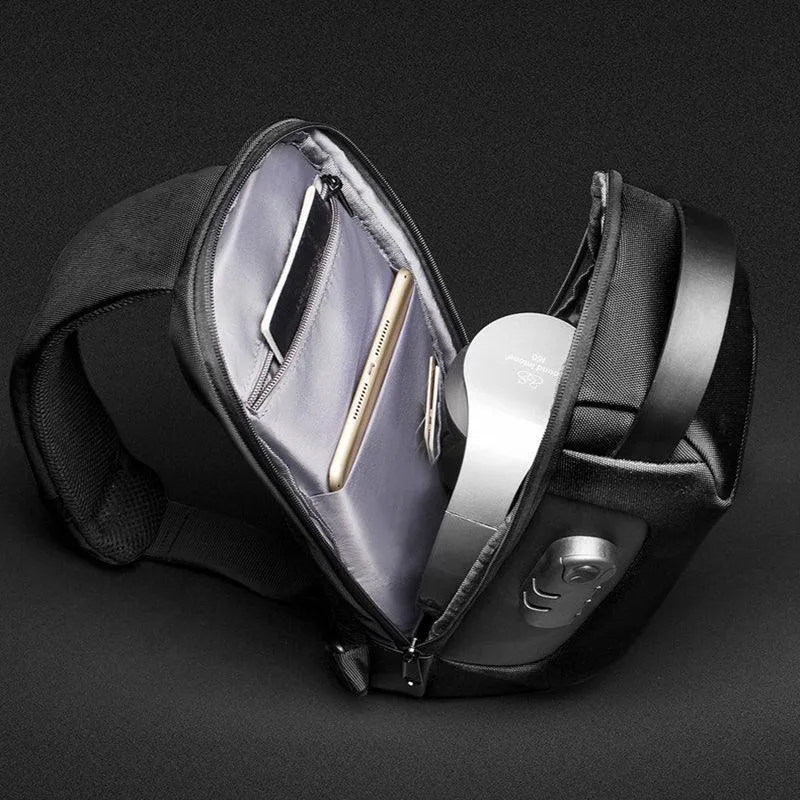 Men Travel Messenger Waterproof USB Anti-theft Multifunction Crossbody Bag