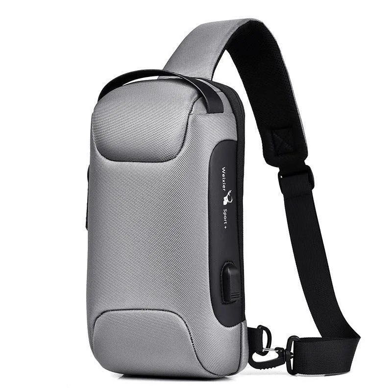 Men Travel Messenger Waterproof USB Anti-theft Multifunction Crossbody Bag