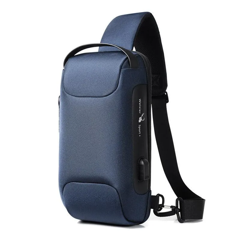 Men Travel Messenger Waterproof USB Anti-theft Multifunction Crossbody Bag
