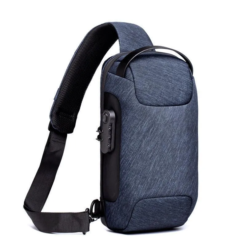 Men Travel Messenger Waterproof USB Anti-theft Multifunction Crossbody Bag