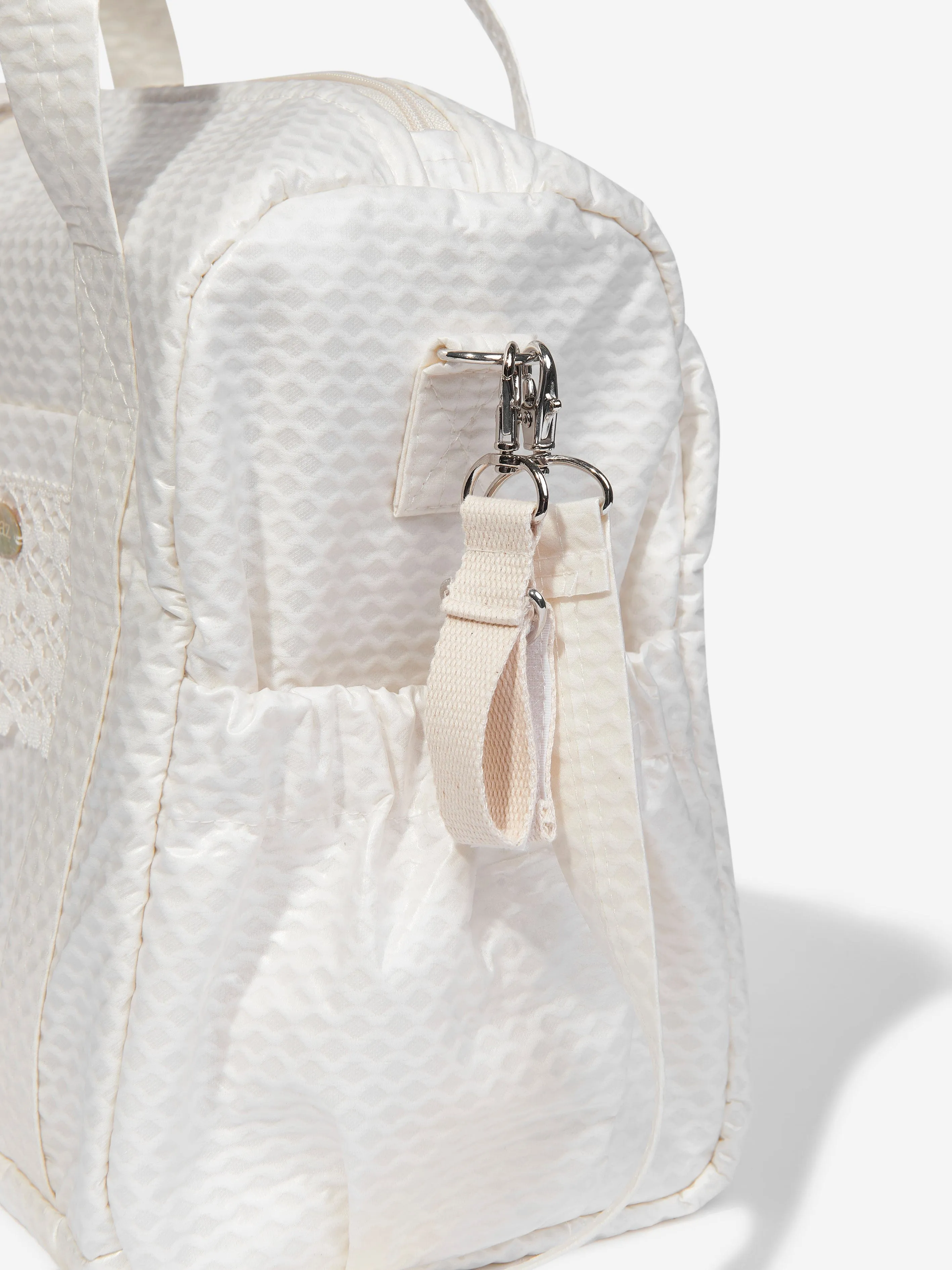 Paz Rodriguez Baby Lace Trim Changing Bag in Ivory (40 cm)