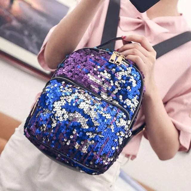 PICK YOUR COLOR: Bright, Shiny, Sequins Glitter Mini Backpack