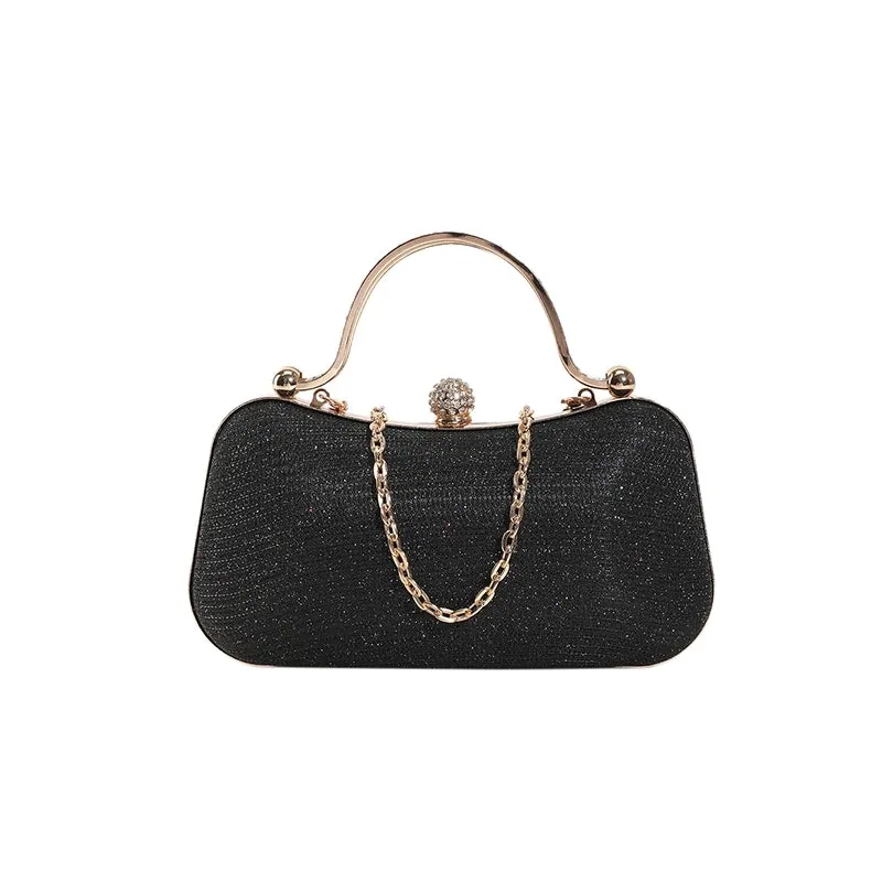 Pink Blue Gold Pu Leather Solid Color Square Evening Bags