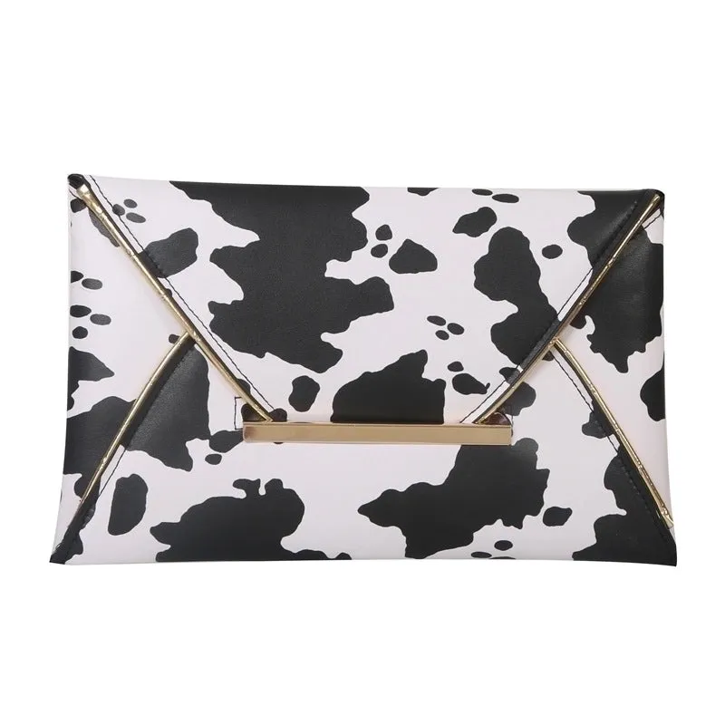 Pu Leather Color Block Square Evening Bags