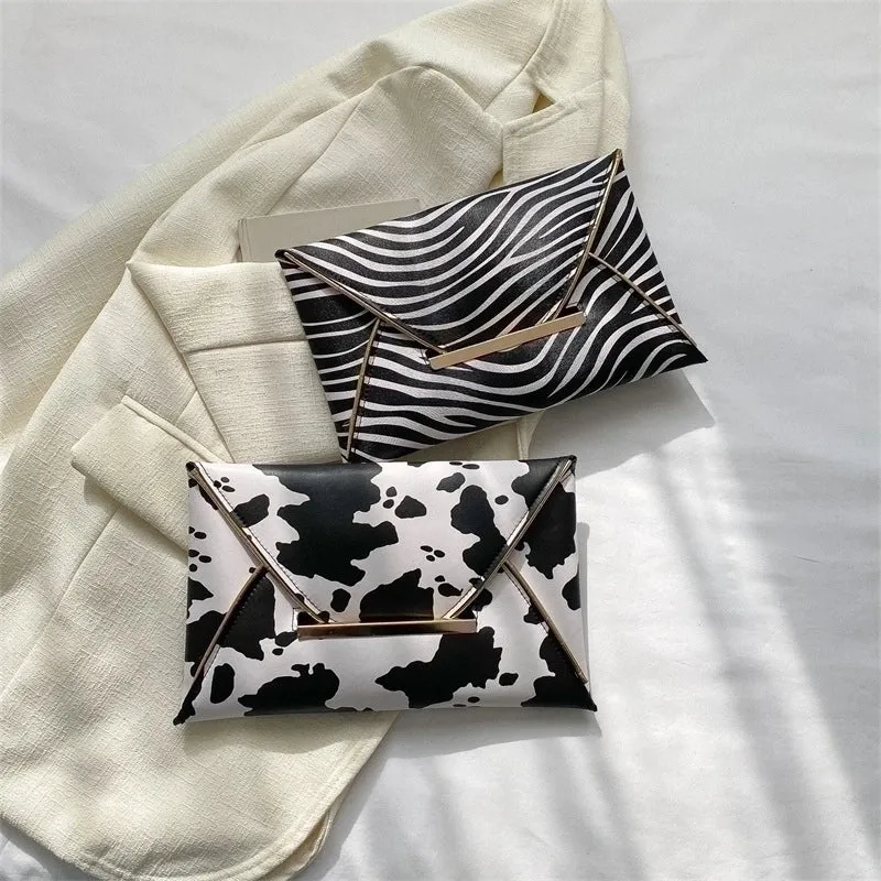 Pu Leather Color Block Square Evening Bags