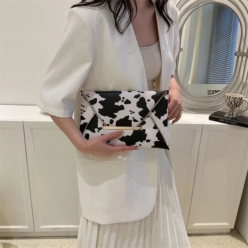 Pu Leather Color Block Square Evening Bags