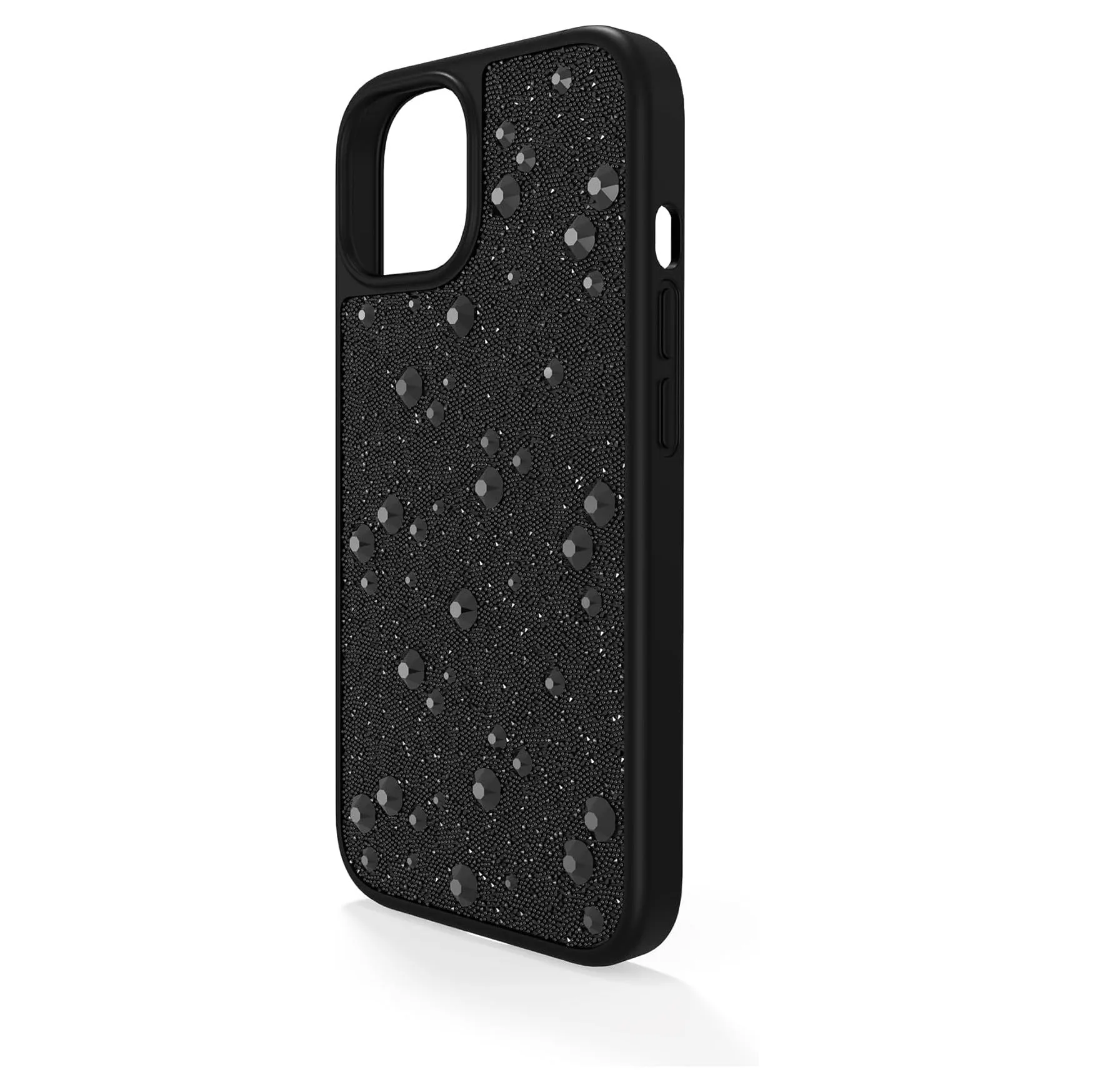 Swarovski Part of the High Collection Unisex Black Crystal Fabric with Black Flatback Crystals High Smartphone Apple iPhone 15 Case - 5682967